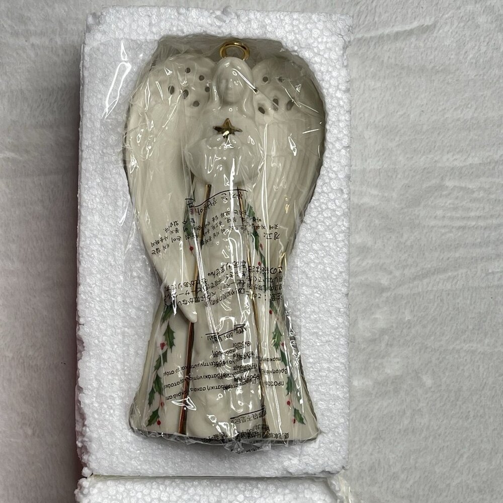 Lenox Holiday Christmas Holly Angel Bell 6-inch New In Box - Picture 5 of 8